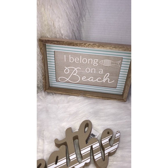 4 PCs Decor Home Wood Sea, Beach, Fish, Home /Office /Living room… - Picture 6 of 10